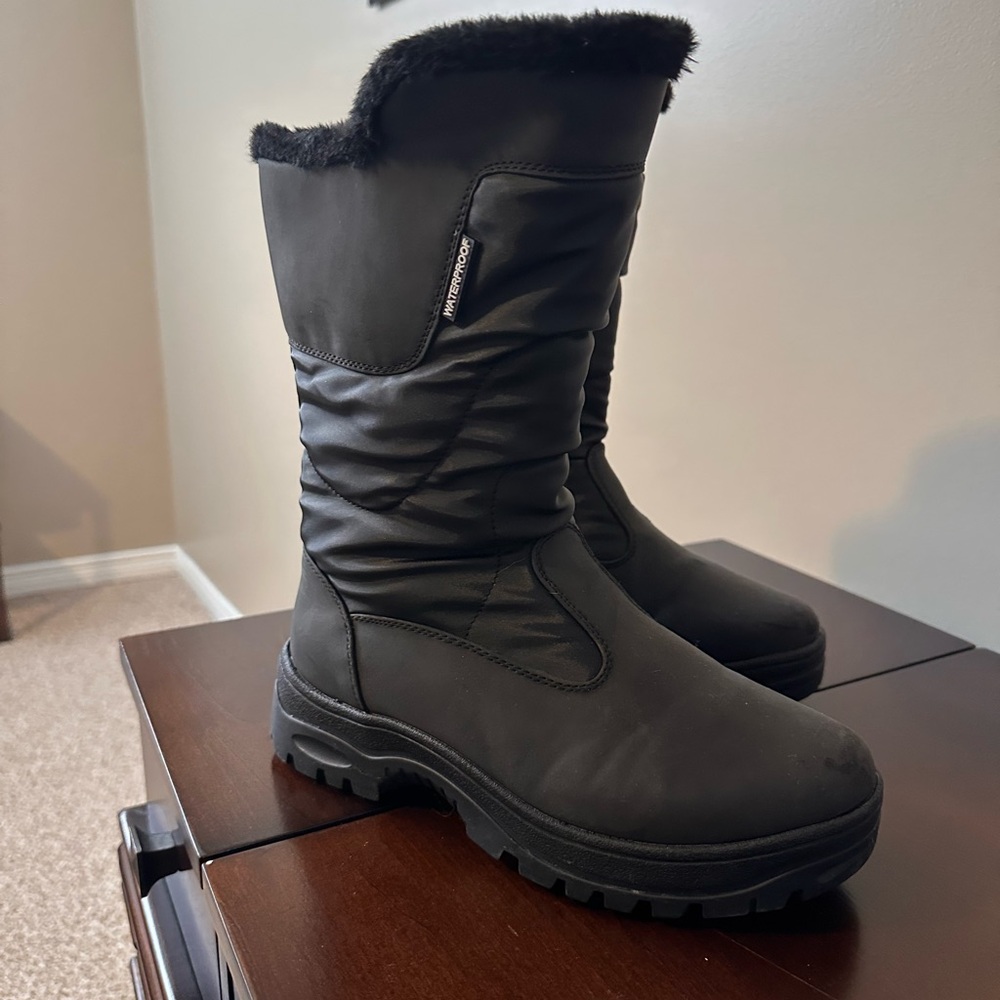3M Thinsulate Black Fur Lined Winter Boots